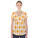 Argyle Pattern Seamless Design Short Sleeve Front Detail Top View1