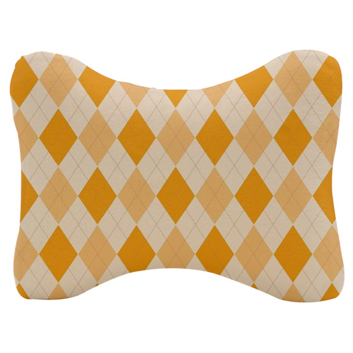 Argyle Pattern Seamless Design Velour Seat Head Rest Cushion