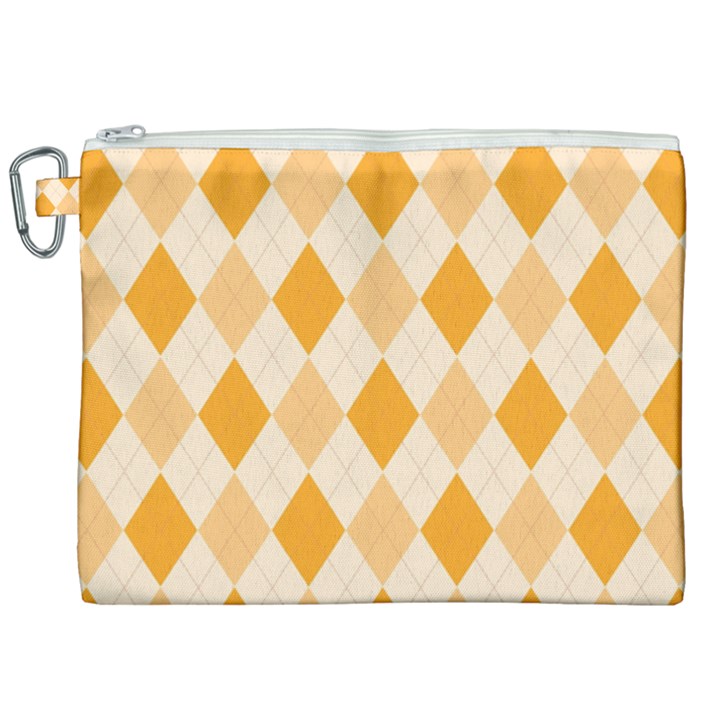 Argyle Pattern Seamless Design Canvas Cosmetic Bag (XXL)