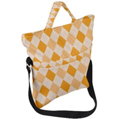 Argyle Pattern Seamless Design Fold Over Handle Tote Bag by Sapixe