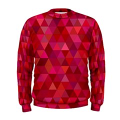 Maroon Dark Red Triangle Mosaic Men s Sweatshirt by Sapixe