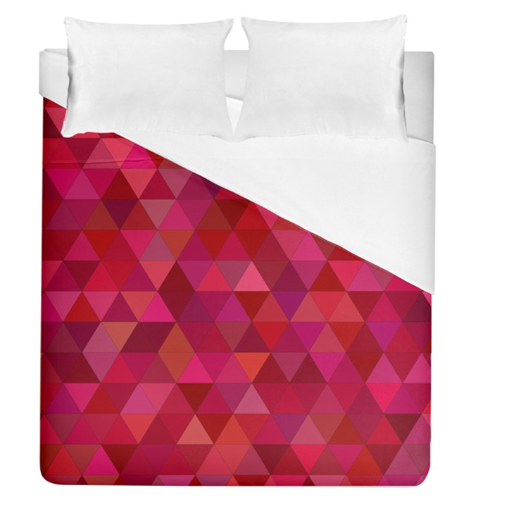 Maroon Dark Red Triangle Mosaic Duvet Cover (Queen Size)