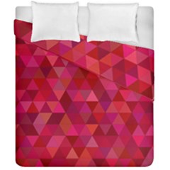 Maroon Dark Red Triangle Mosaic Duvet Cover Double Side (california King Size) by Sapixe