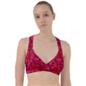 Maroon Dark Red Triangle Mosaic Sweetheart Sports Bra View1