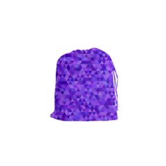 Purple Triangle Purple Background Drawstring Pouch (xs)