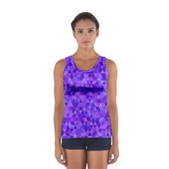 Purple Triangle Purple Background Sport Tank Top  by Sapixe