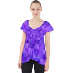 Purple Triangle Purple Background Lace Front Dolly Top by Sapixe