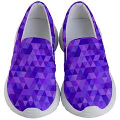 Purple Triangle Purple Background Kid s Lightweight Slip Ons by Sapixe