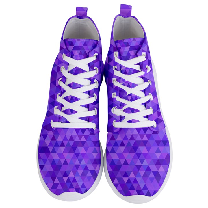 Purple Triangle Purple Background Men s Lightweight High Top Sneakers