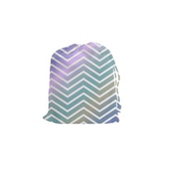 Zigzag Line Pattern Zig Zag Drawstring Pouch (small) by Sapixe