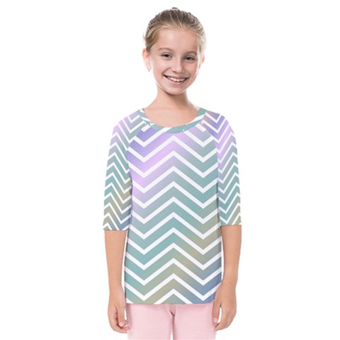 Zigzag Line Pattern Zig Zag Kids  Quarter Sleeve Raglan Tee by Sapixe