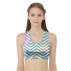 Zigzag Line Pattern Zig Zag Sports Bra With Border by Sapixe