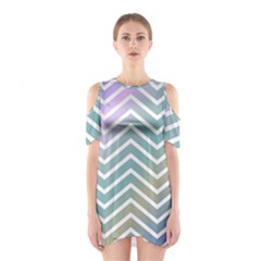 Zigzag Line Pattern Zig Zag Shoulder Cutout One Piece Dress by Sapixe