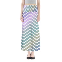 Zigzag Line Pattern Zig Zag Full Length Maxi Skirt by Sapixe