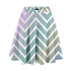 Zigzag Line Pattern Zig Zag High Waist Skirt by Sapixe