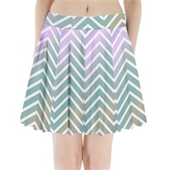 Zigzag Line Pattern Zig Zag Pleated Mini Skirt by Sapixe