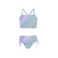 Zigzag Line Pattern Zig Zag Girls  Tankini Swimsuit by Sapixe