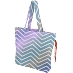 Zigzag Line Pattern Zig Zag Drawstring Tote Bag