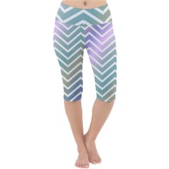 Zigzag Line Pattern Zig Zag Lightweight Velour Cropped Yoga Leggings by Sapixe