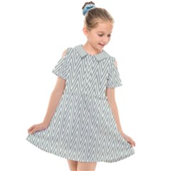 Vintage Pattern Chevron Kids  Short Sleeve Shirt Dress