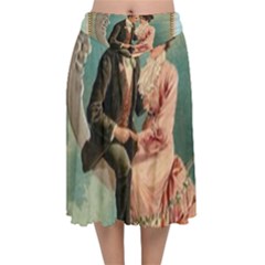 Valentine 1171222 1280 Velvet Flared Midi Skirt by vintage2030