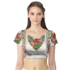 Valentines Day 1171148 1920 Short Sleeve Crop Top by vintage2030