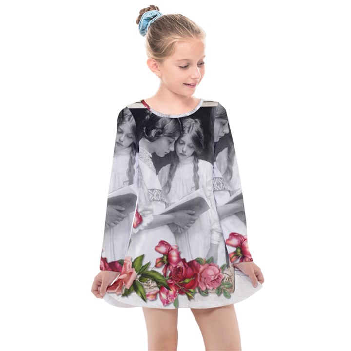 Vintage 1168512 1920 Kids  Long Sleeve Dress