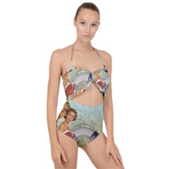 Retro 1135044 1920 Scallop Top Cut Out Swimsuit