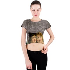 Vintage 1143398 1920 Crew Neck Crop Top by vintage2030