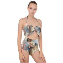 Easter 1225815 1280 Scallop Top Cut Out Swimsuit