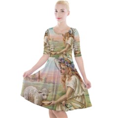 Easter 1225814 1280 Quarter Sleeve A-line Dress