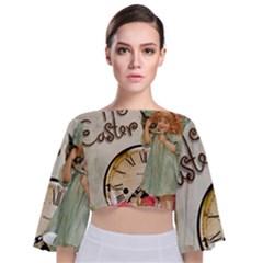 Easter 1225805 1280 Tie Back Butterfly Sleeve Chiffon Top by vintage2030