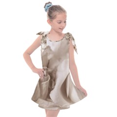 Vintage Rose Shabby Chic Background Kids  Tie Up Tunic Dress