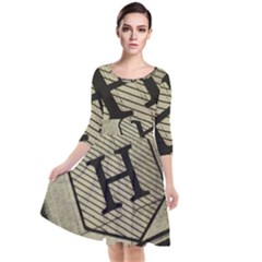 Fabric Pattern Textile Clothing Quarter Sleeve Waist Band Dress