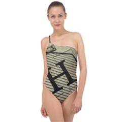 Fabric Pattern Textile Clothing Classic One Shoulder Swimsuit by Sapixe