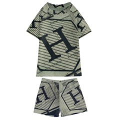 Fabric Pattern Textile Clothing Kids  Swim Tee And Shorts Set by Sapixe