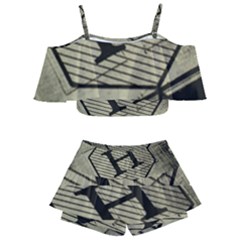 Fabric Pattern Textile Clothing Kids  Off Shoulder Skirt Bikini