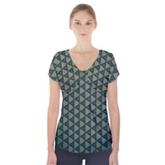 Texture Background Pattern Short Sleeve Front Detail Top by Sapixe