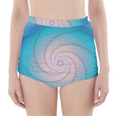 Decorative Background Blue High-waisted Bikini Bottoms by Sapixe