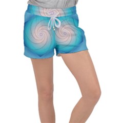 Decorative Background Blue Women s Velour Lounge Shorts