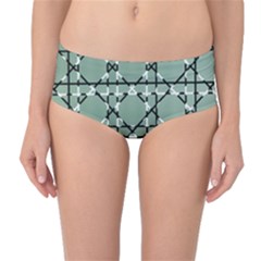 Pattern Graphics Figure Line Glass Mid-waist Bikini Bottoms by Sapixe