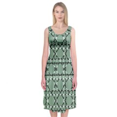 Pattern Graphics Figure Line Glass Midi Sleeveless Dress by Sapixe