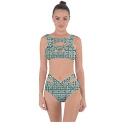 Pattern Graphics Figure Line Glass Bandaged Up Bikini Set  by Sapixe