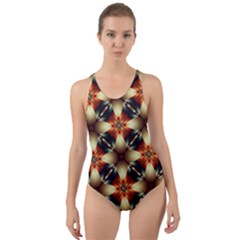 Kaleidoscope Image Background Cut-out Back One Piece Swimsuit by Sapixe