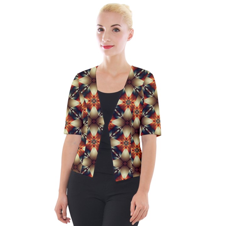 Kaleidoscope Image Background Cropped Button Cardigan