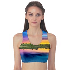 Sunset Color Evening Sky Evening Sports Bra by Sapixe