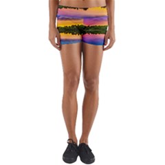 Sunset Color Evening Sky Evening Yoga Shorts by Sapixe