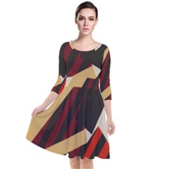 Fabric Textile Design Quarter Sleeve Waist Band Dress