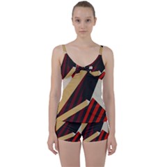 Fabric Textile Design Tie Front Two Piece Tankini by Sapixe