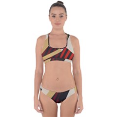 Fabric Textile Design Cross Back Hipster Bikini Set by Sapixe